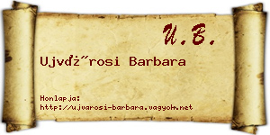 Ujvárosi Barbara névjegykártya